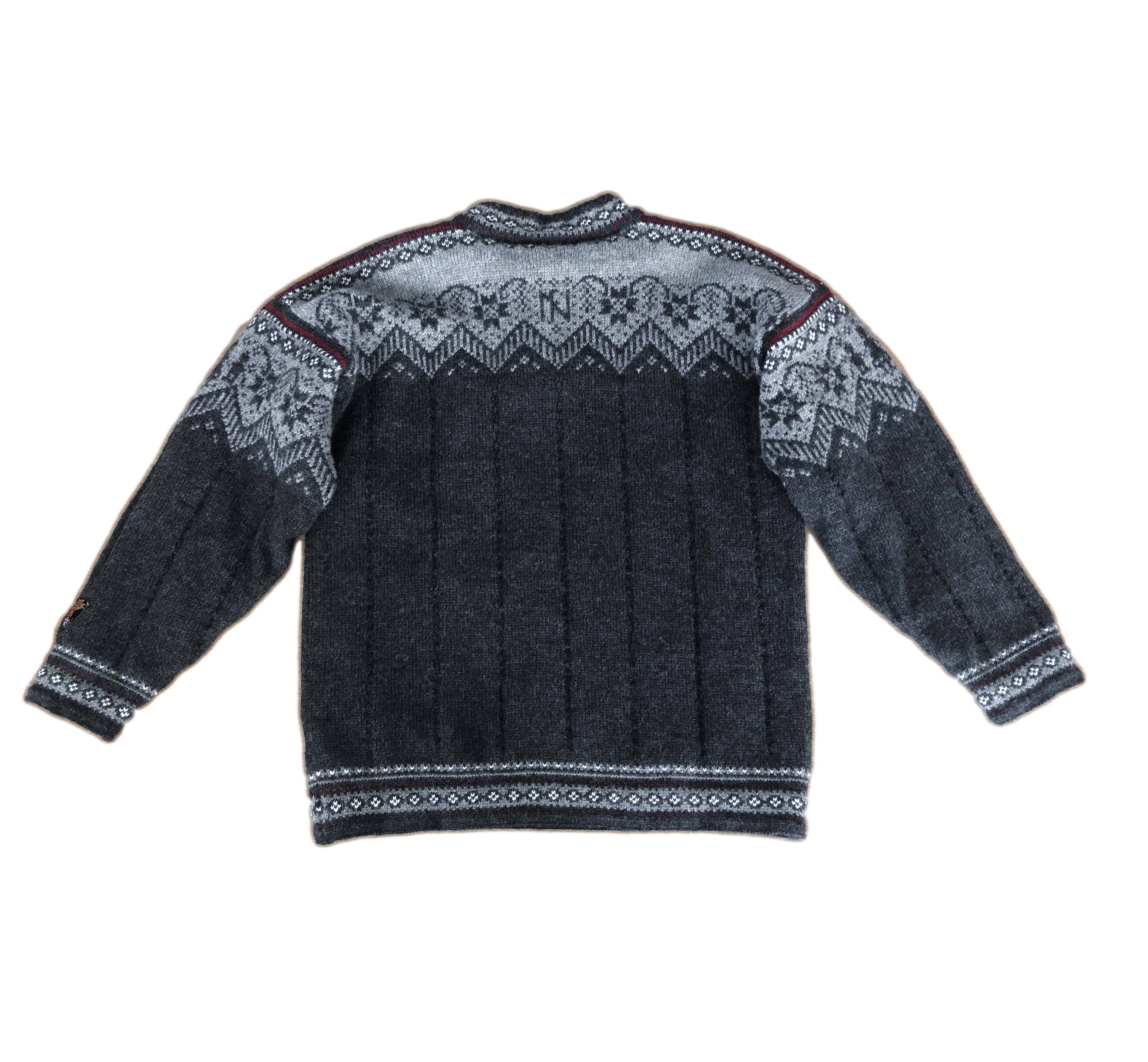 Dale Of Norway Zip Neck Wind Stopper Gray Wool Sweater, Men's M