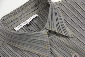Adolfo Dominguez Pleated Gray Midi Shirt Dress, Size M