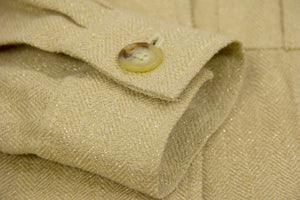 RALPH LAUREN Metallic Silk & Linen Blend Safari Style Jacket, SIZE 2P - secondfirst