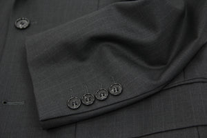 BALMAIN Gray Super 150's Wool Striped Blazer US 36R, EU 46