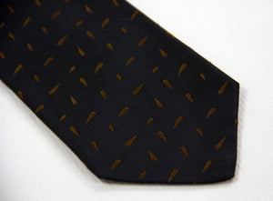 Kiton Napoli Black Brown Woven Silk Paisley Embroidered Tie - secondfirst