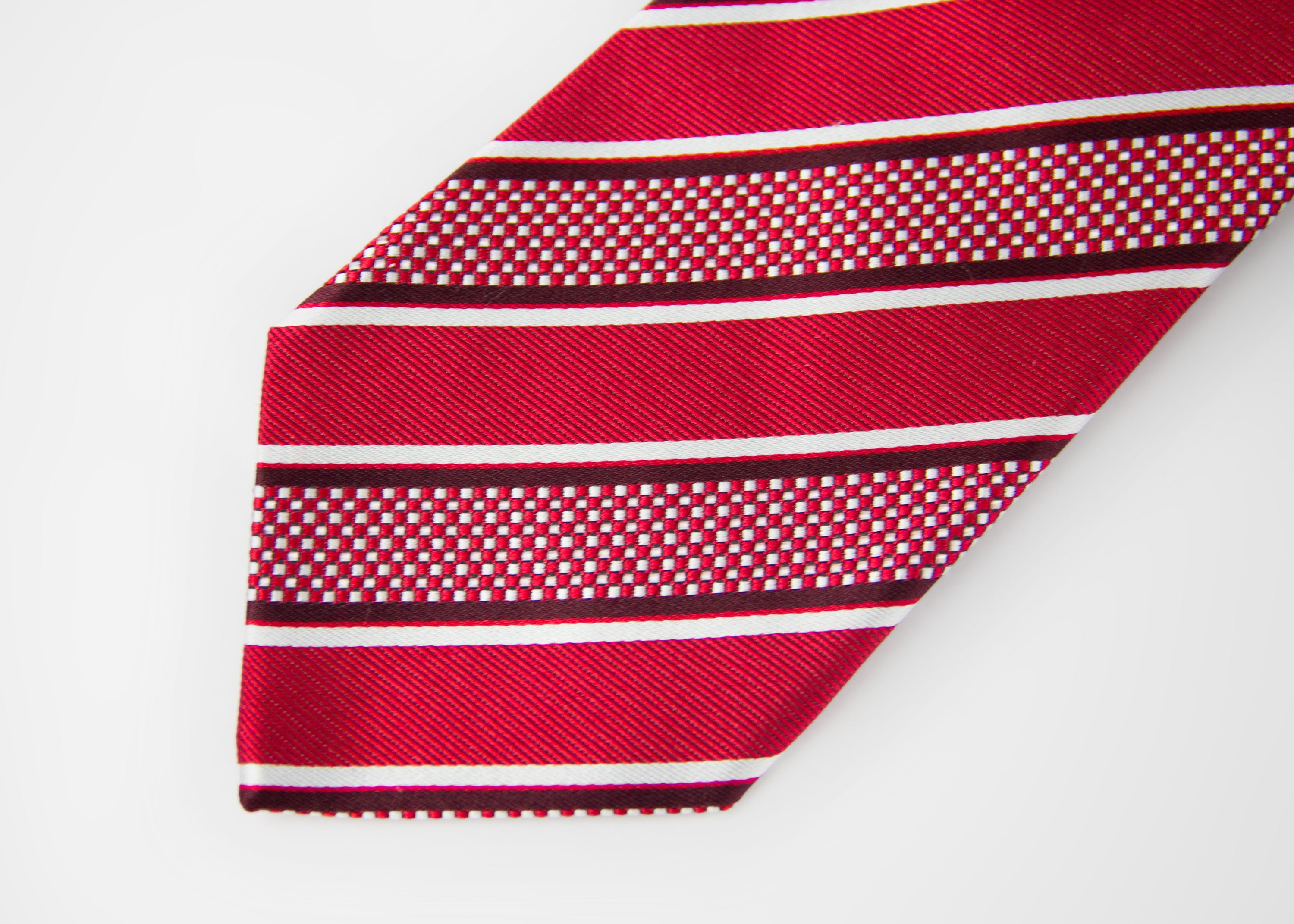 Etro Milano Striped Red Silk Tie - secondfirst