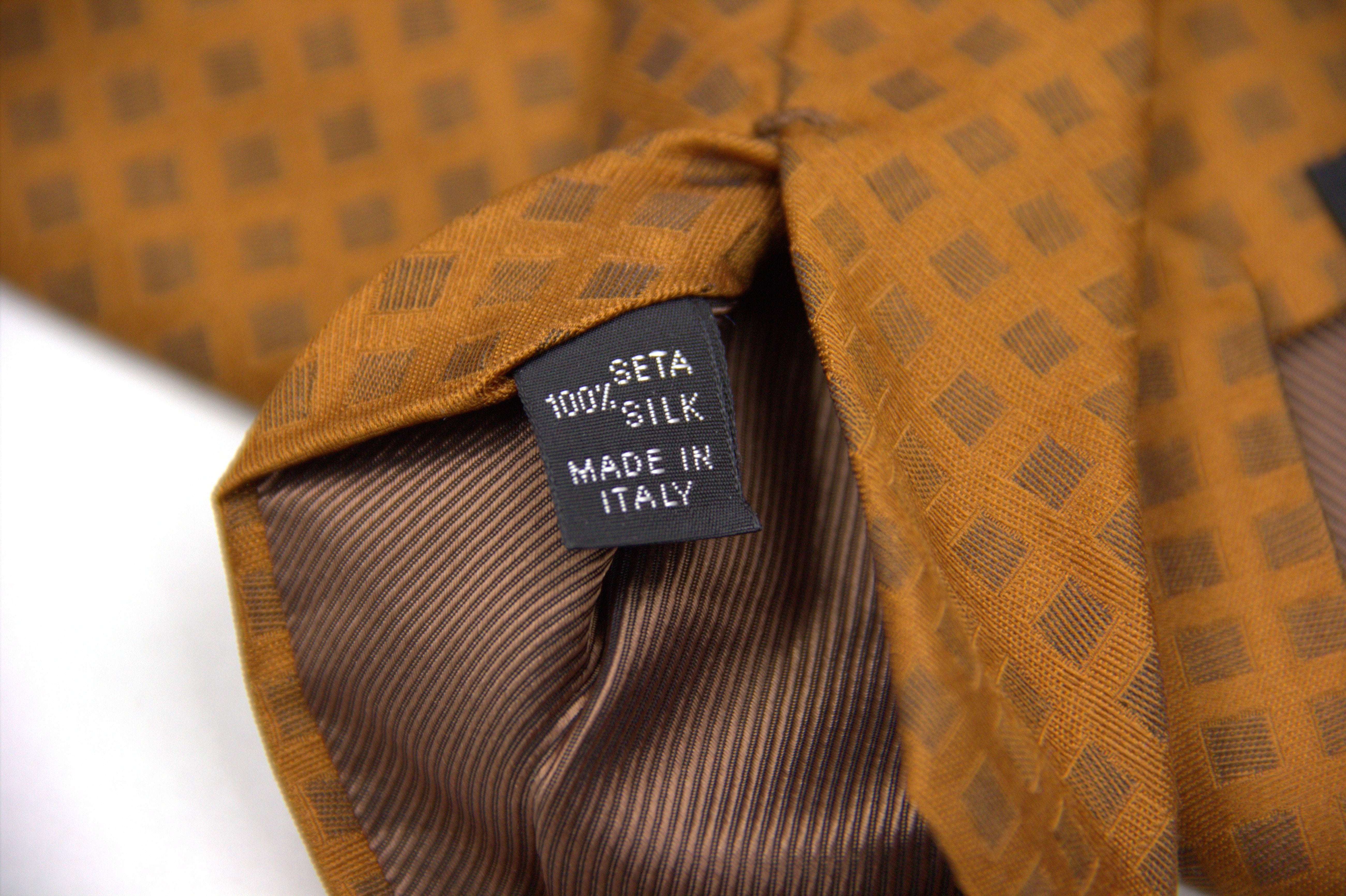 Kiton Napoli Rust Brown Woven Silk Tie - secondfirst