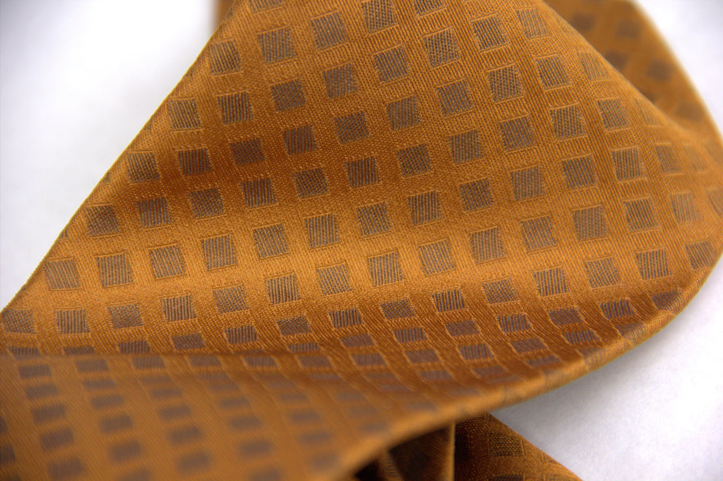 Kiton Napoli Rust Brown Woven Silk Tie - secondfirst