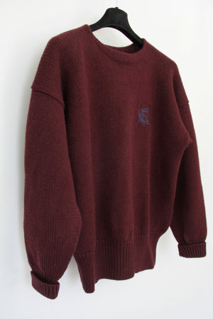 RALPH LAUREN Deep Burgundy Wool Sweater, SIZE XL
