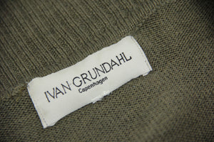IVAN GRUNDAHL Oversized Khaki Green Merino Cardigan M - secondfirst