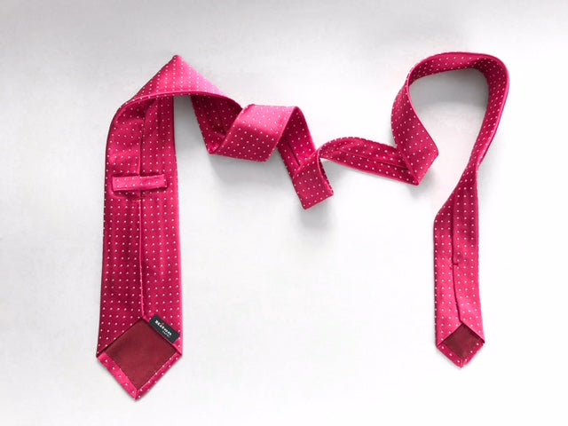 Kiton Napoli Pink Woven Silk Dotted Necktie