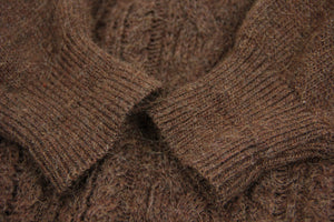 Henri LLoyd Brown Alpaca Wool Blend Zip Neck Sweater, L