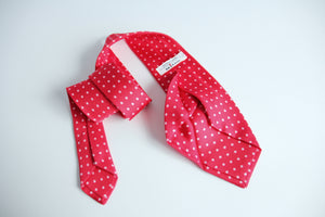 Kiton Russo Capri Polka Dot Red Silk Classic Necktie