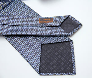 Hermes Classic H Pattern Blue Silk Necktie