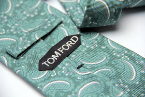 Tom Ford Paisley Pattern Dark Green Silk Classic Necktie