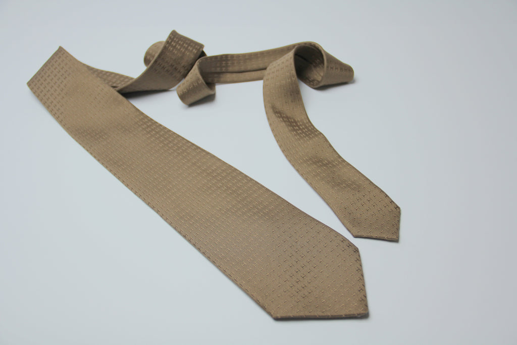 Hermes Classic H Pattern Brown Silk Necktie