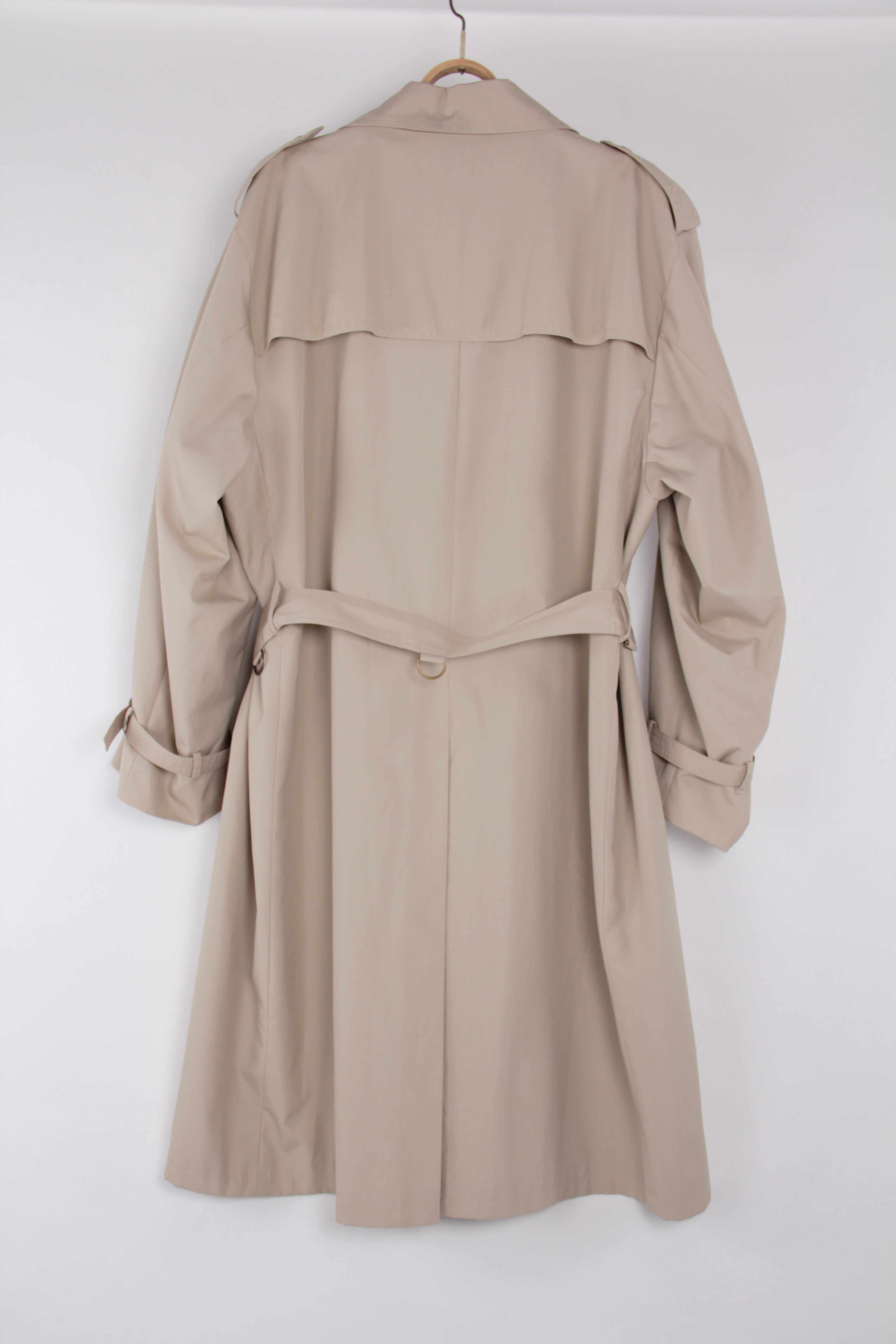 Vintage Double Breasted Beige Trench Coat, Size US 42, EU 52
