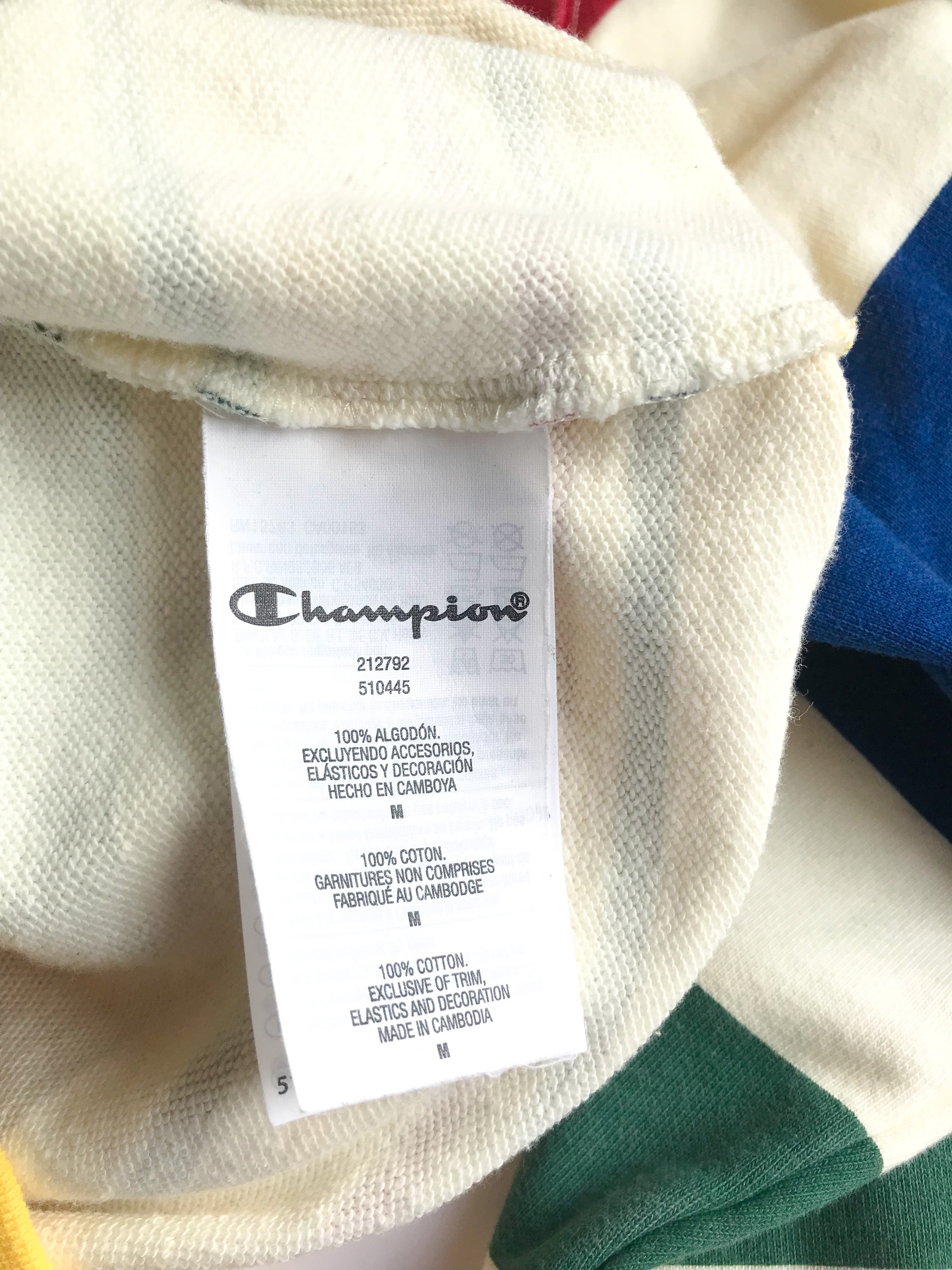 Champion Multi Colored Striped Sweatshirt Jumper, M