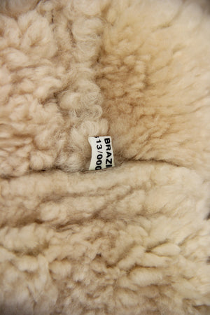 Brown Chunky Shearling Leather Coat, SIZE XL