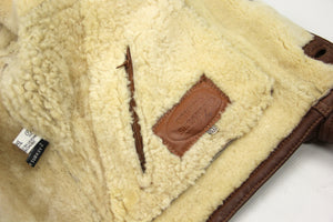Brown Shawl Collar Short Shearling Jacket, SIZE US 42