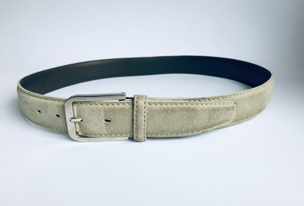 Ermenegildo Zegna Suede Leather Belt, Size 33"/ 83 cm