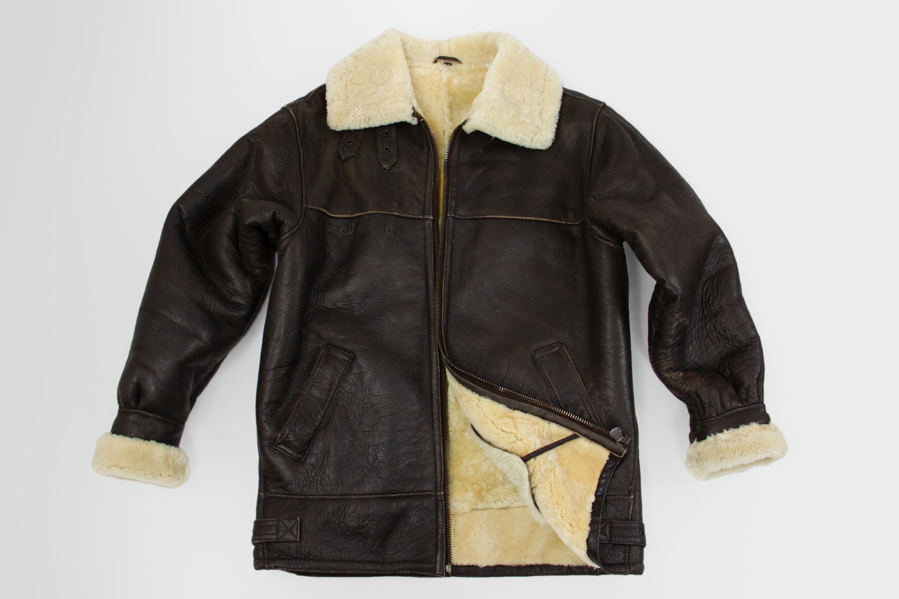 Airforce/Type-B/Aviator Style Bomber Shearling Jacket, L - US 40 - secondfirst