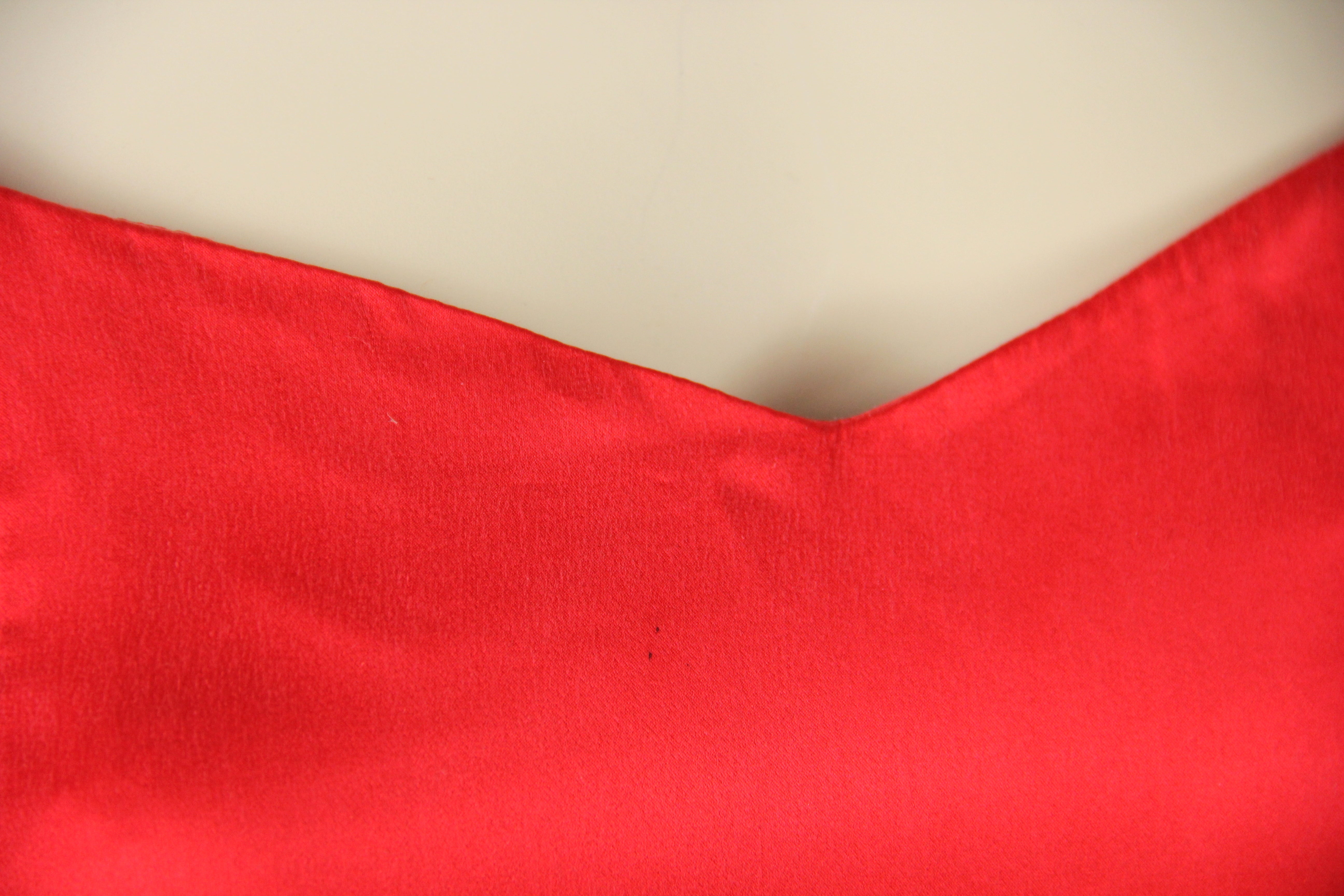 Vintage Red Silk Corset Bodice Evening Gown Dress, Size S