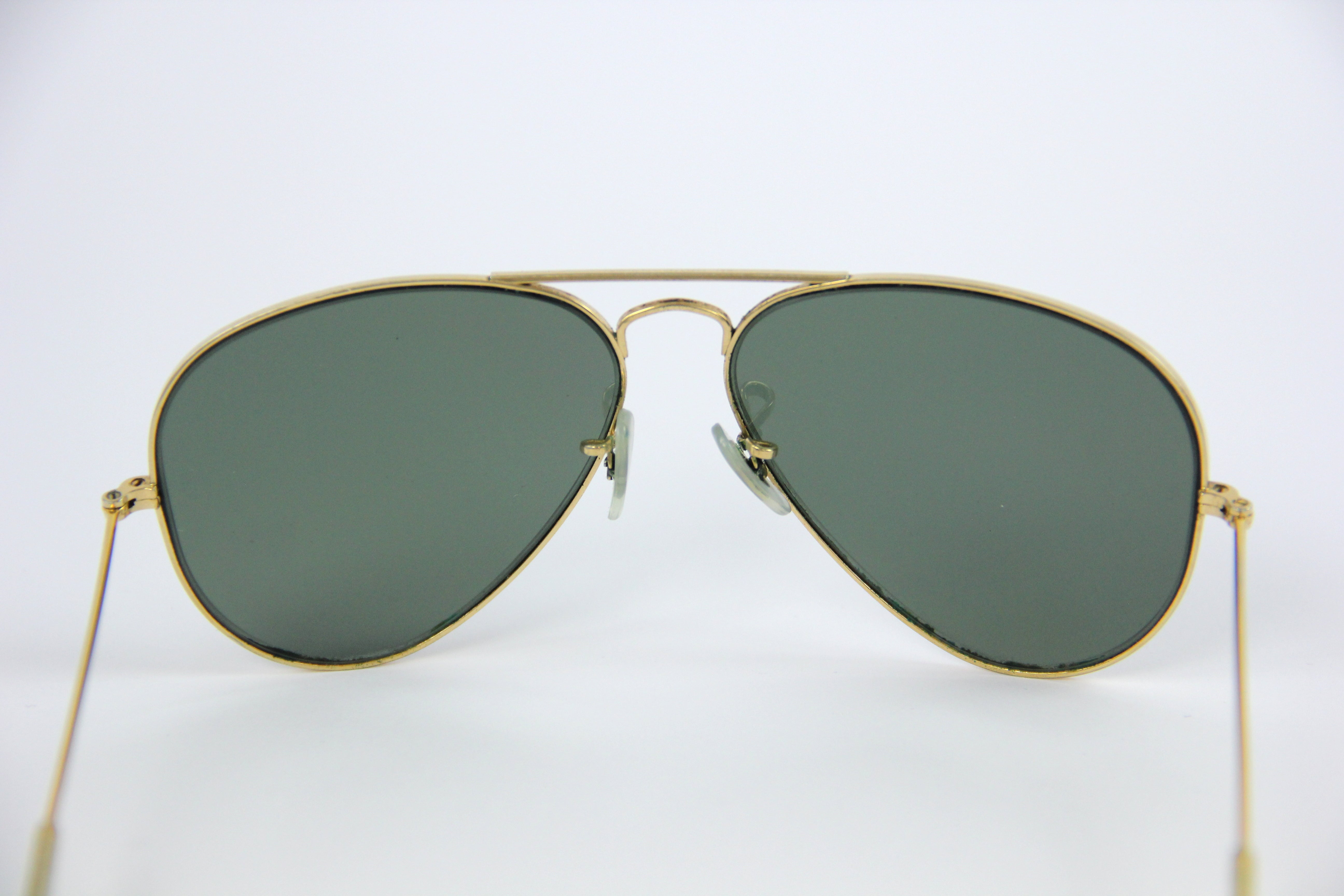 Vintage Bausch & Lomb Ray-Ban Gold Aviator Sunglasses 58-14