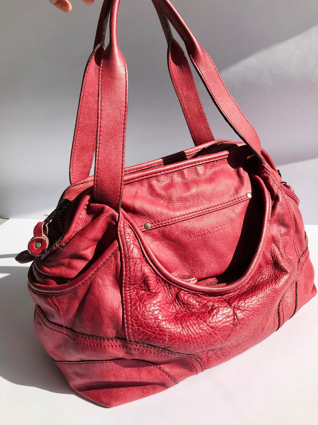 Aridza Bross Pink Opium Soft Leather Handbag