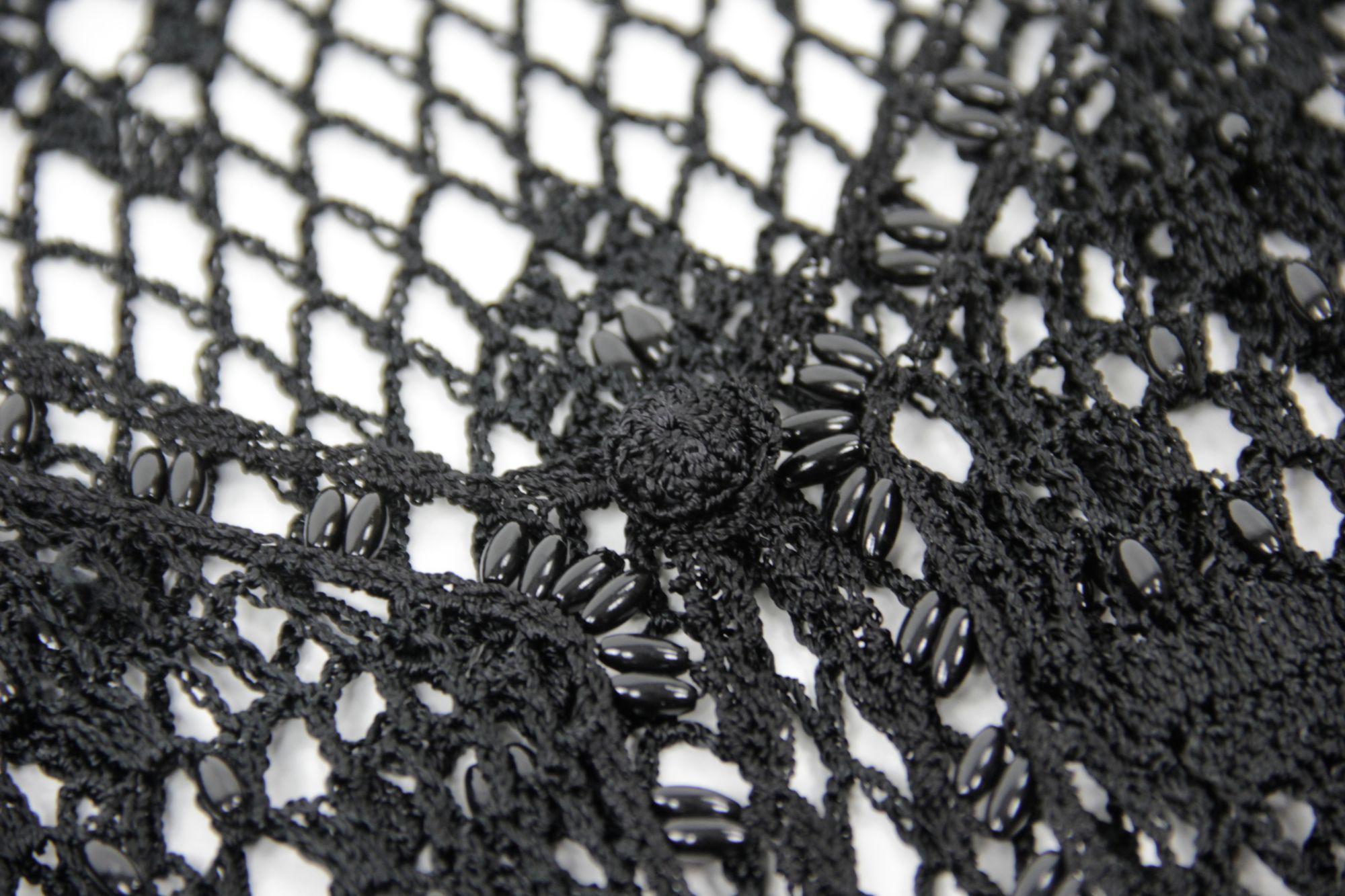 Black Crochet Knit Fishnet Vest