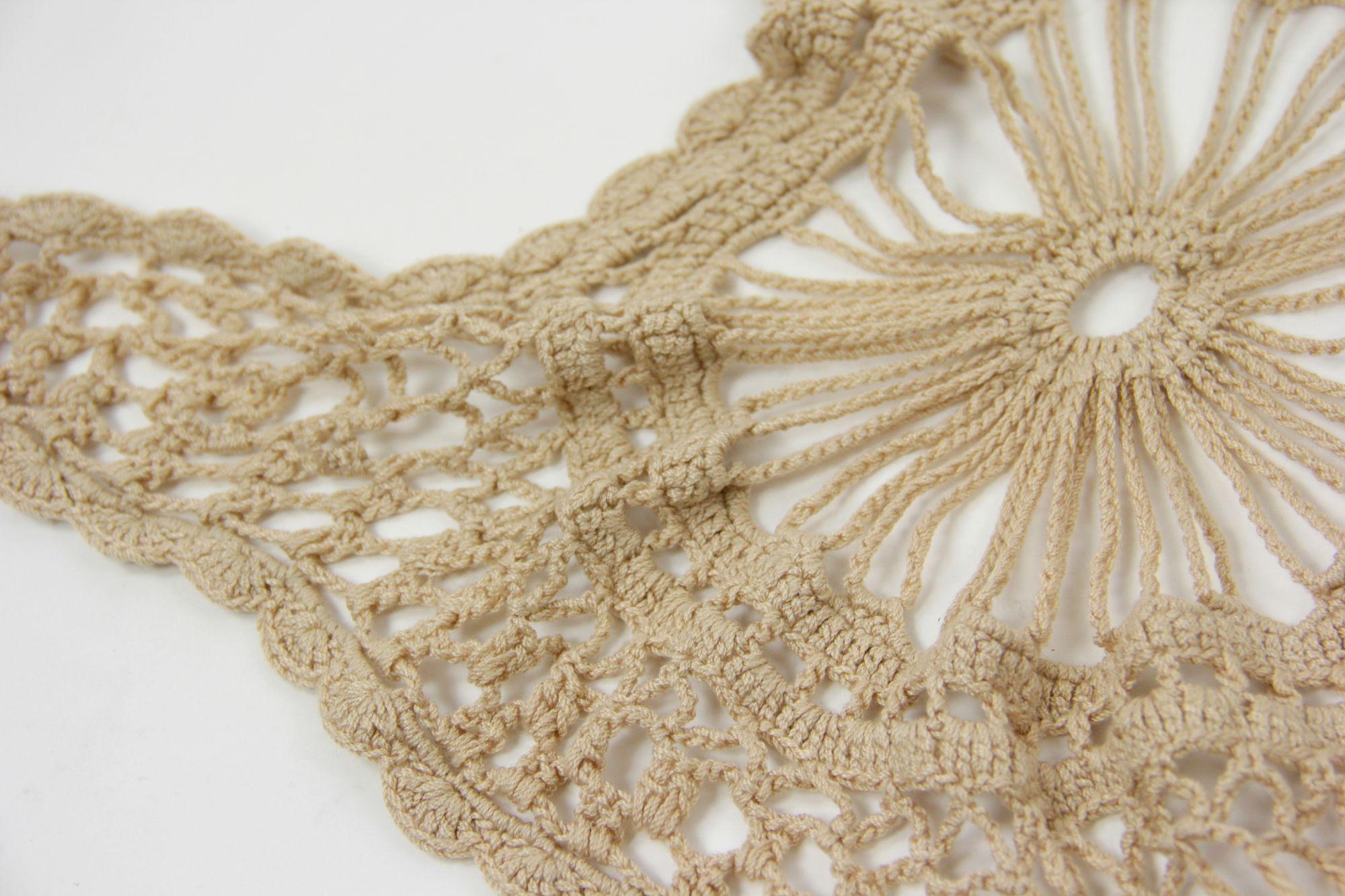 Beige Crochet Knit Backless Top Size XS