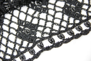 Black Crochet Knit Fishnet Vest