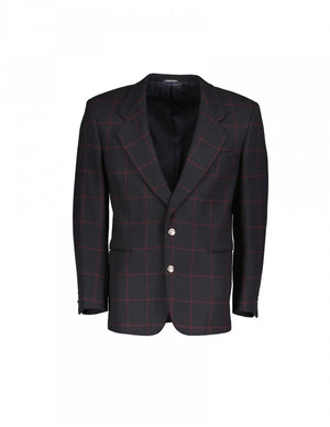 Gianfranco Ferre Windowpane Wool 2 Button Blazer, US 38R, EU 48R