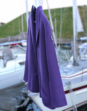 GREEN COAST Yachting Outfits Merino Wool Ultra Violet Cardigan, M - secondfirst
