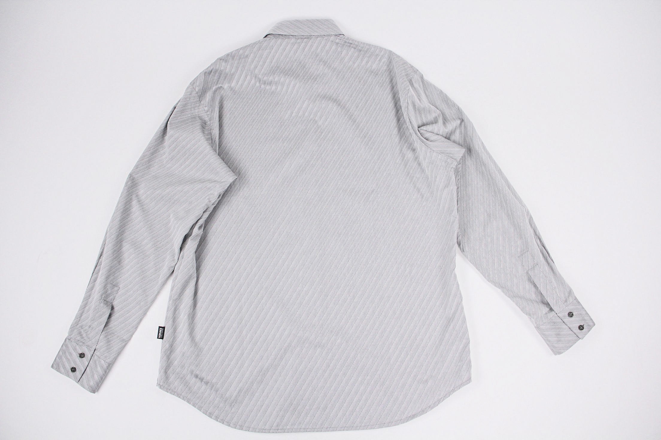 Versace Diagonally Striped Gray men's Button Up Shirt, XXL
