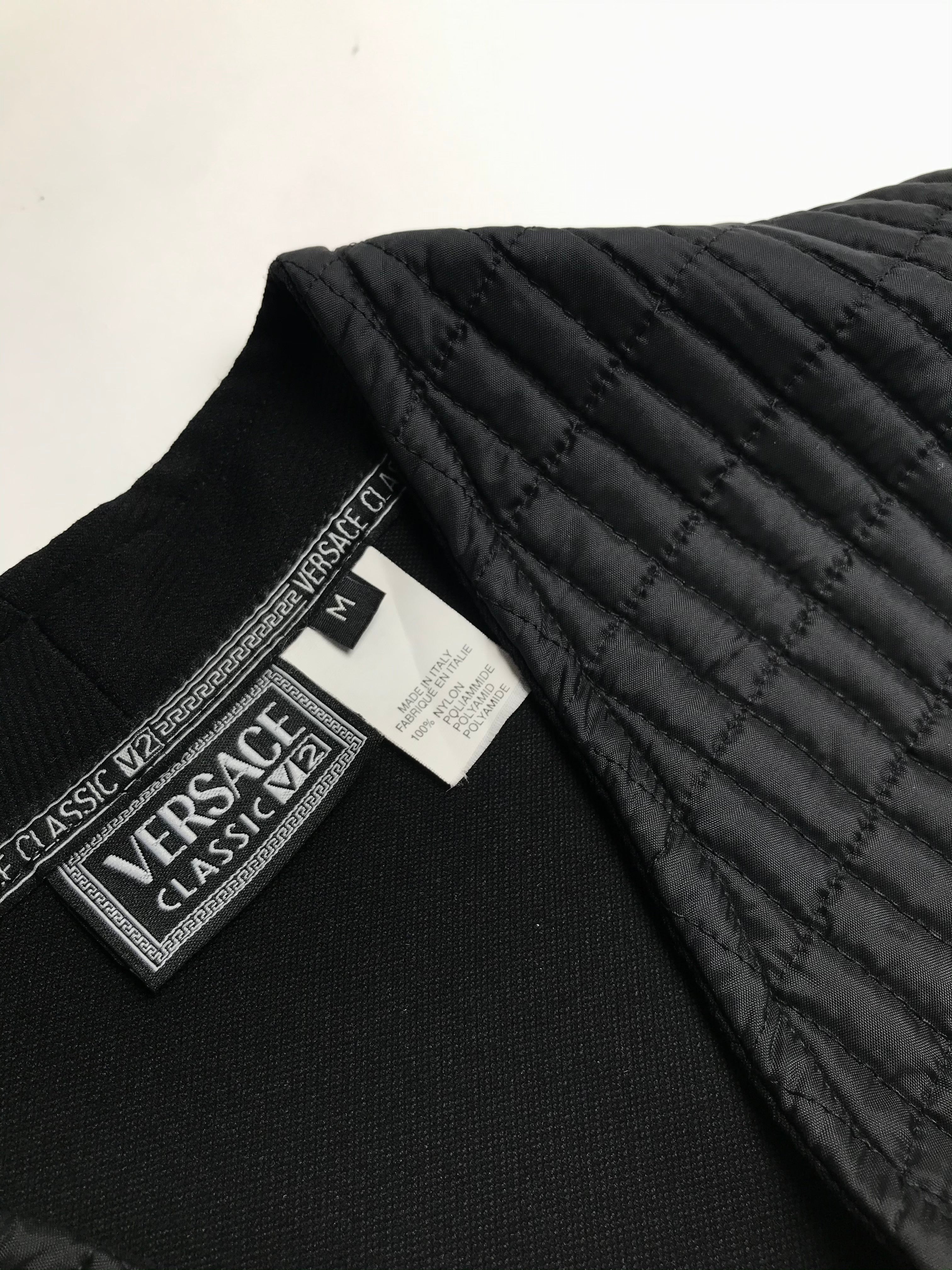 Versace Classic V2 Men's Vintage Quilted Black Vest, SIZE M