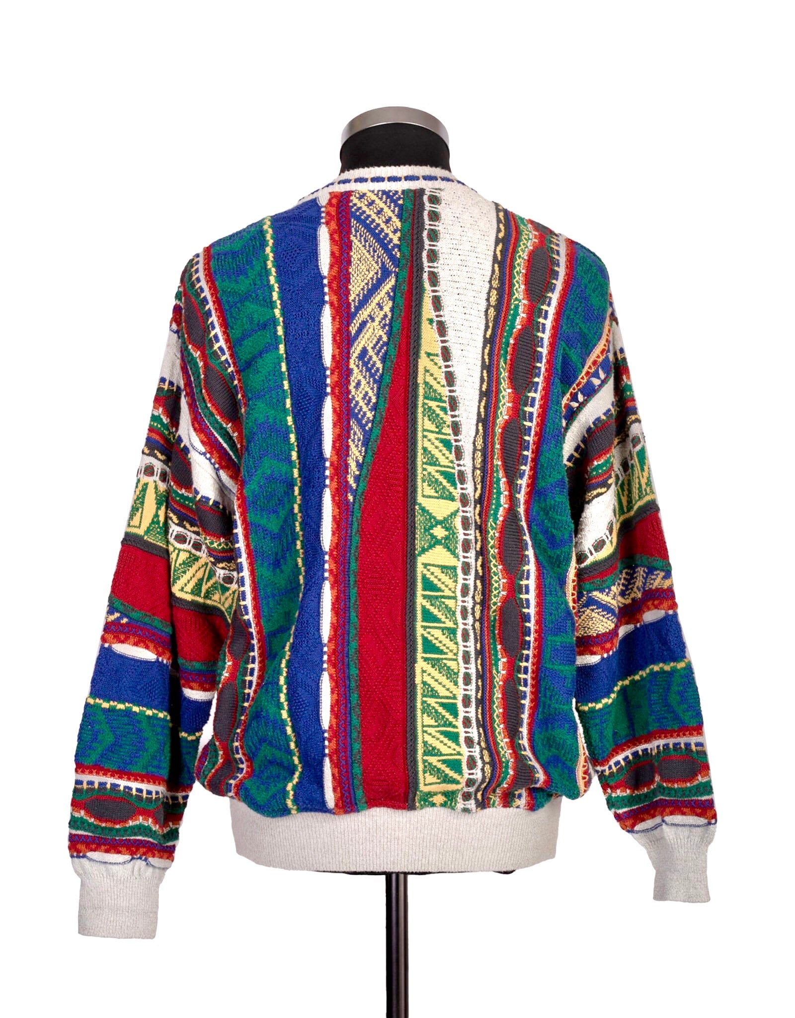 Cesare 90's Cosby Style Multicolor Cotton Sweater, Men's L