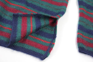 Men’s Striped Super Kid Mohair Henley Knit Jumper Sweater