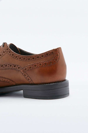 Vagabond Brown Leather Wingtip Brogue Oxford Shoes, Size US 6